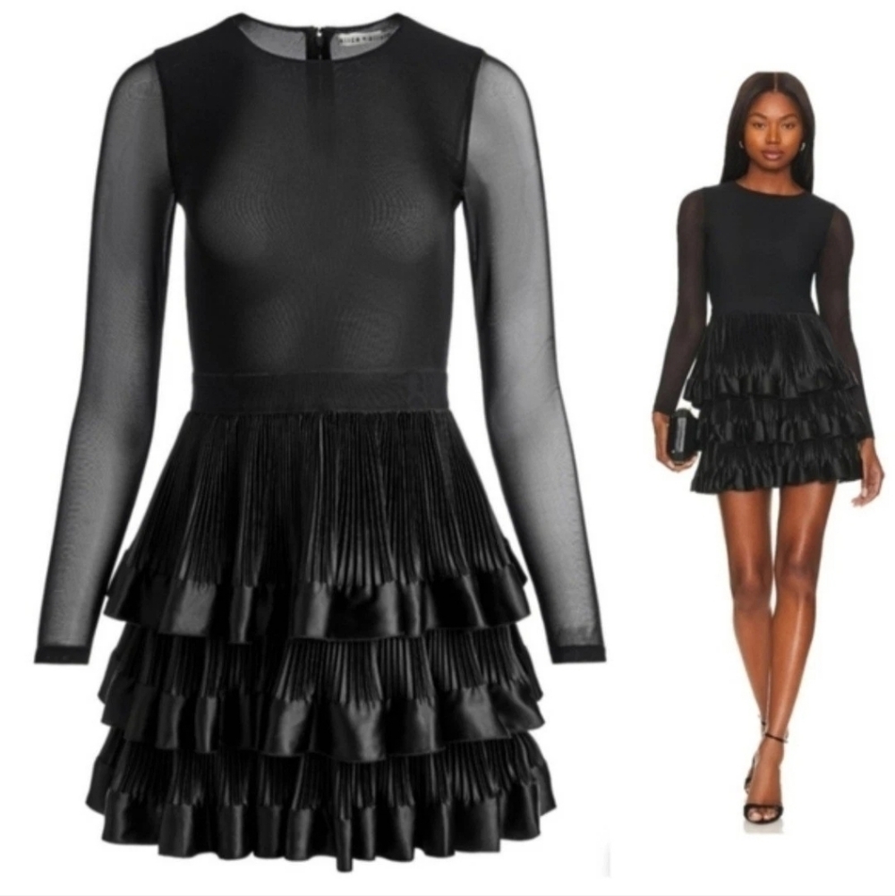 ALICE + OLIVIA CHARA TIERED RUFFLE MINI DRESS Size 4